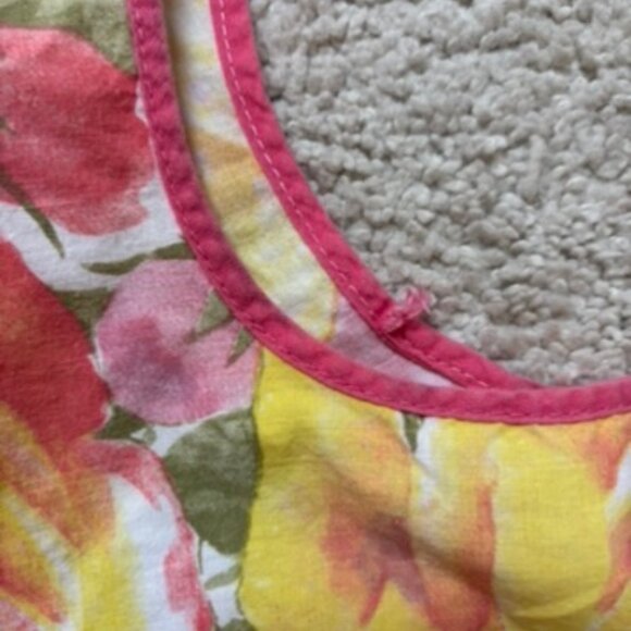 Vintage 70s handmade floral cobblers smock full apron - Picture 10 of 13